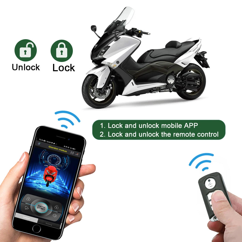 12V Motorcycle Waterproof High Power Alarm System With Remote Controller Motorbike Security Warning Smartphones Contr Vue