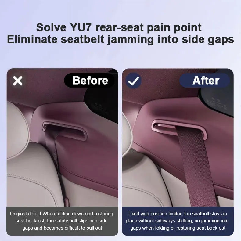 For Xiaomi YU7 2025 2026 MX11 Car Rear Seat Belt Limiter Cover Preventing Blockage Fixator Dedicated Car Interior Accessories Vue