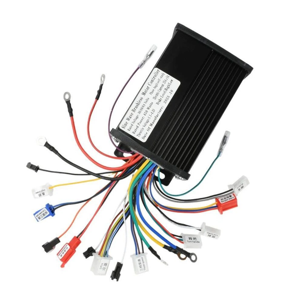 DC36V/DC48V/DC64V 450W Brushless Motor Controller Electric Bike 25A Aluminum Alloy Three-mode Sine Wave Brushless Controller Vue
