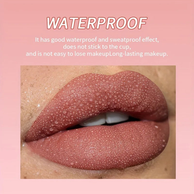 Lip Gloss and Lip Liner Set, Long-Lasting Matte Finish, Smooth and Precise Lip Liner with Non-Stick, Smudge-Proof Lip Gloss Vue