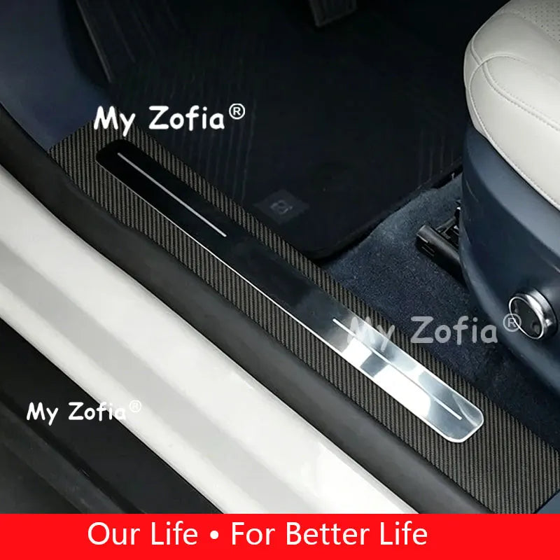 Leather Car Door Anti-Kick Pad Inner Door Sill Plate Anti-Dirty Protective Cover Auto Interior Accessories For Zeekr X 2026 2027 Vue