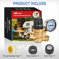 Nilight RV Water Pressure Regulator for RV Camper, Adjustable Handle Water Pressure Regulator Valve with Gauge and Inlet Screen Filter, Brass Lead-free Reducer Valve Filter for Camper Travel Trailer Vue Gold United States