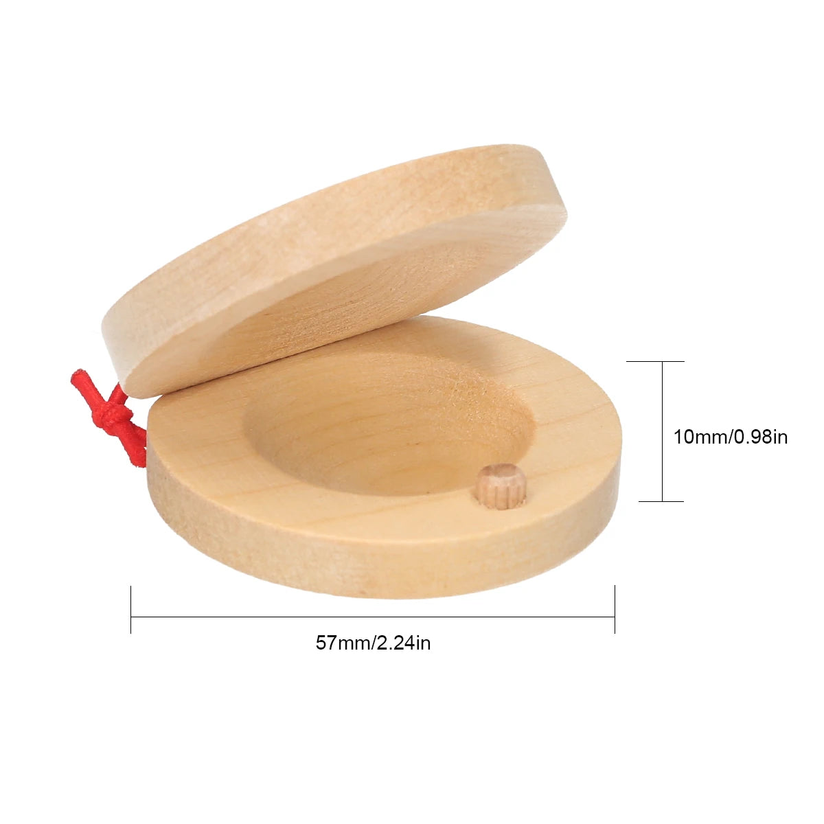 Musical Instrument Pair of Castanets Wooden Castanet Finger Clappers Musical Instrument Vue