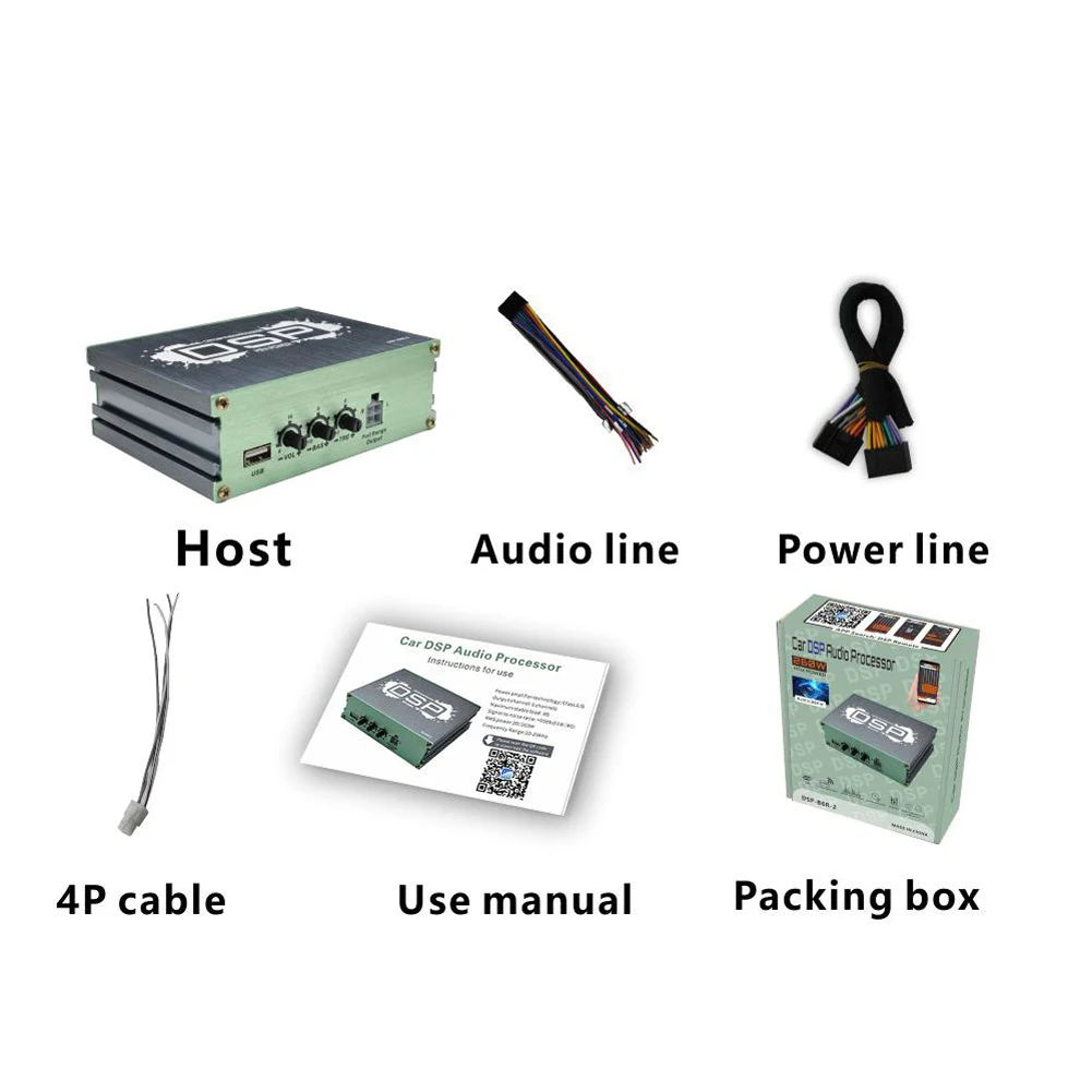 Car DSP Digital Audio Processor Support APP Control Audio Digital Sound Processor 6-Channel Output for Car Audio Enhancement Vue