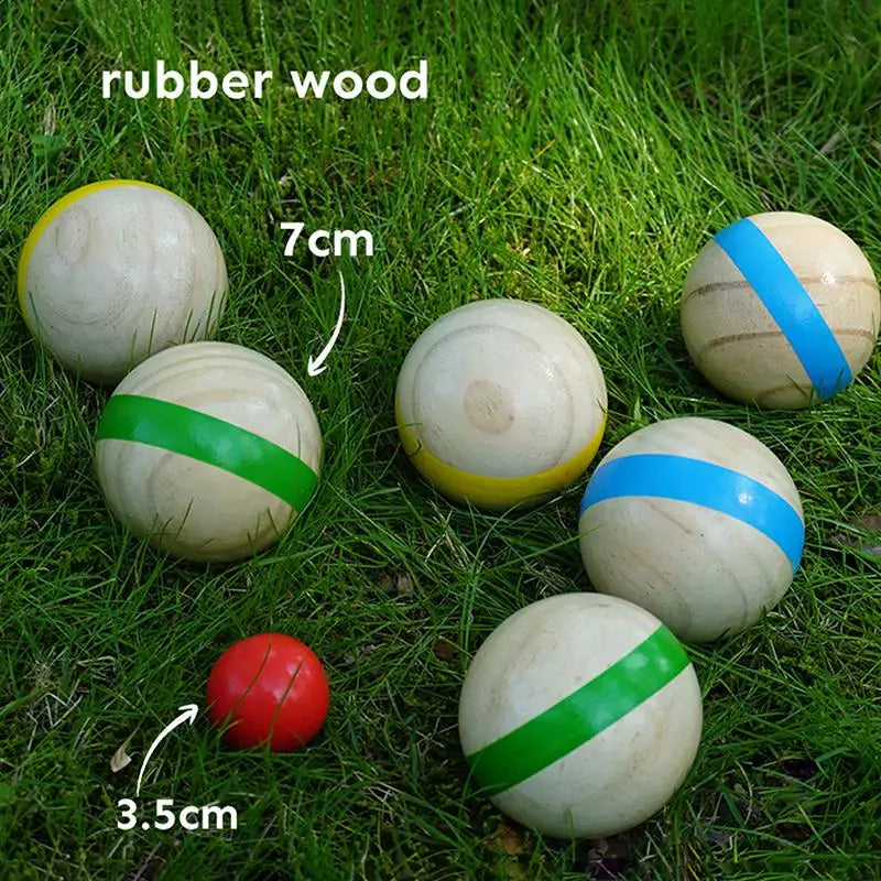 Wood Bocce Balls Sports Playground Grass Outdoor Backyard Gym Beach