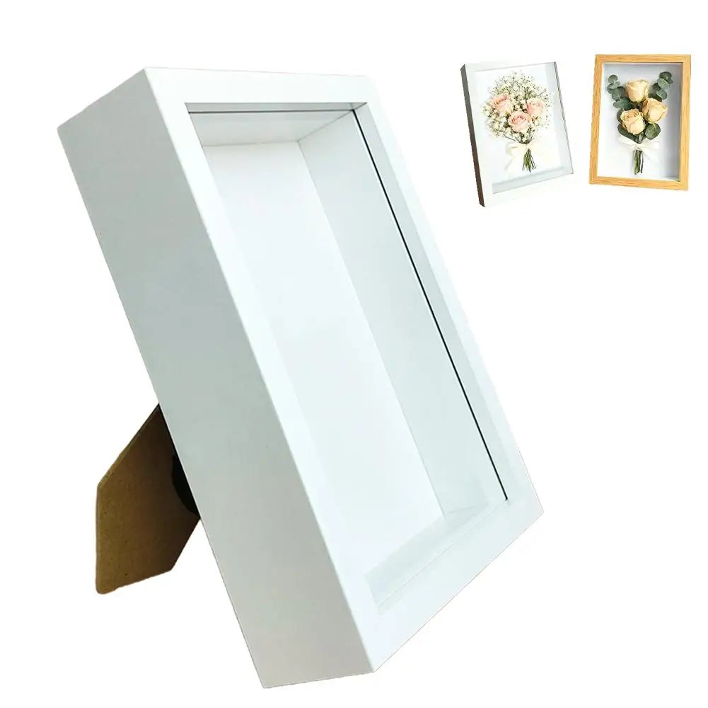 3D Shadow Box Frame for Dried Flowers Medals Display Case Deep Memory Box Picture Frame for Gifts Home Decor Wall Art Vue A CN