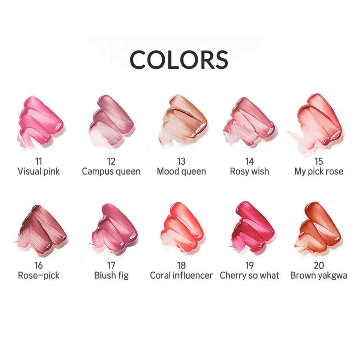 PERIPERA MOOD GLOWY TINT 11-20,Moisturizing & Non-Drying,Natural Blend,Glossy Hydration Lock,Korean Cosmetic,Korean Makeup Vue