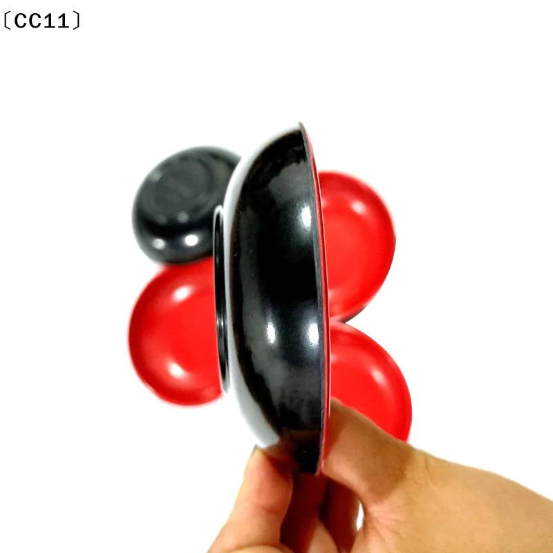 3pcs Red And Black Round Sauce Dishes Food Dipping Bowls Melamine Seasoning Dish Appetizer Plates Round Seasoning Dish〔CC11〕 Vue