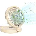 Foldable Wall-Mounted Desk Fan 90° Foldable Ultra Quiet 6 Speeds Night Light Quiet Powerful Table Fan for Home Office Bedroom Vue khaki