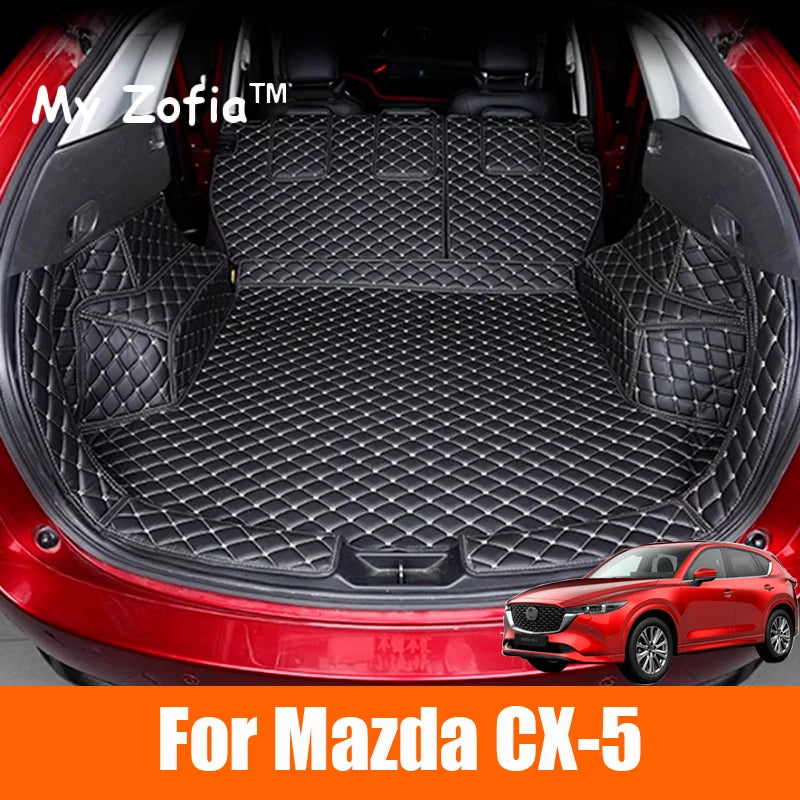 For Mazda CX-5 CX5 KF 2018 2019 2020 2021 2022 2023 2024 2025 Leather Rear Trunk Mat Liner Tray Carpet Pad Protector Accessories Vue