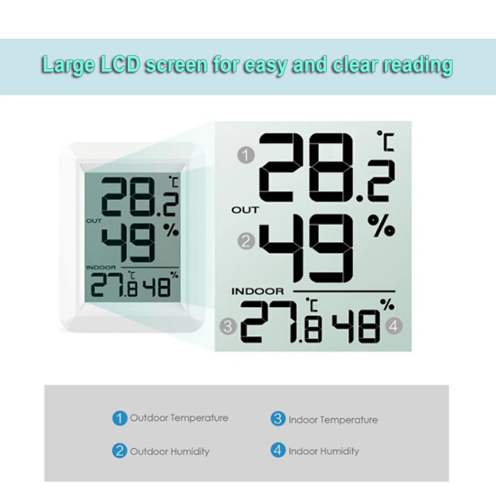 ALLOYSEED Wireless Thermometer & Humidity Monitor – Indoor Outdoor Wireless Thermo-Hygrometer Vue