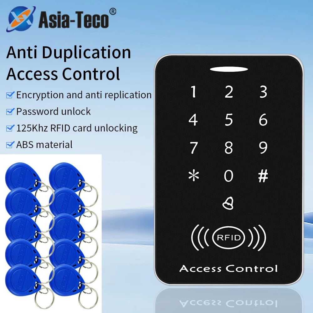 Smart RFID Anti Duplication Card Reader 125KHz ID Access Control Keypad Encrypted Card Reader With Interface 1000 Users Vue
