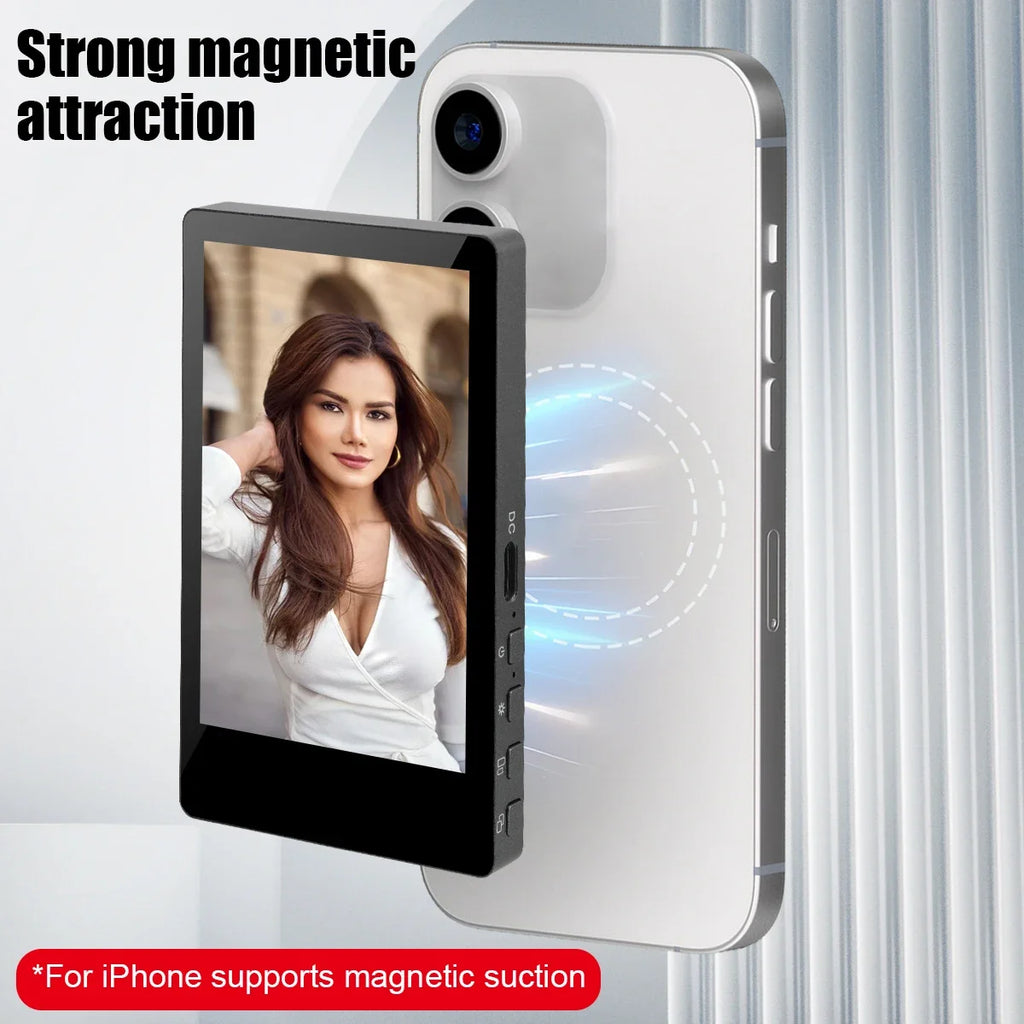 Wireless Magnetic Monitor Screen for Live Selfie Monitor Screen with Screen Mirroring Vlog Live Stream Selfie Monitor Vue