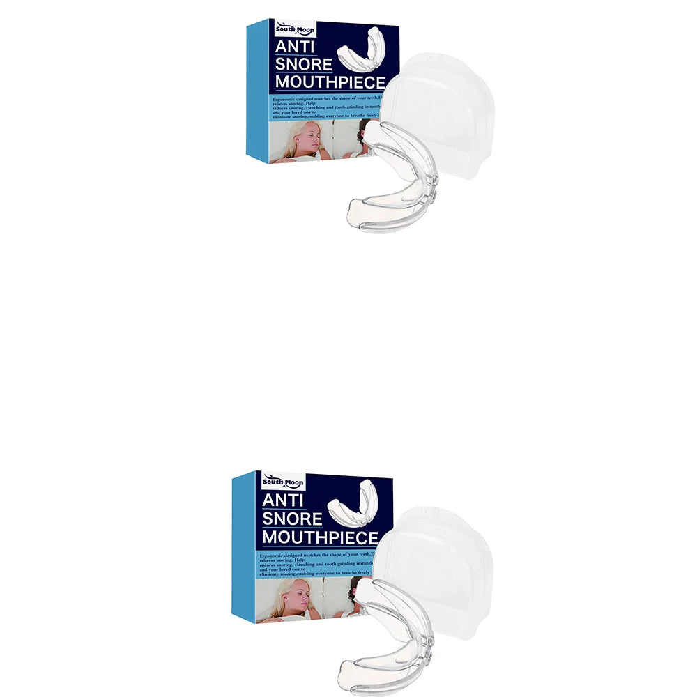 Anti-Snoring Mouth Guard, Flexible Snug Night Sleep Mouthpiece for Stopping Snoring & Teeth Grinding, Dental Protection Brace Vue 2pcs