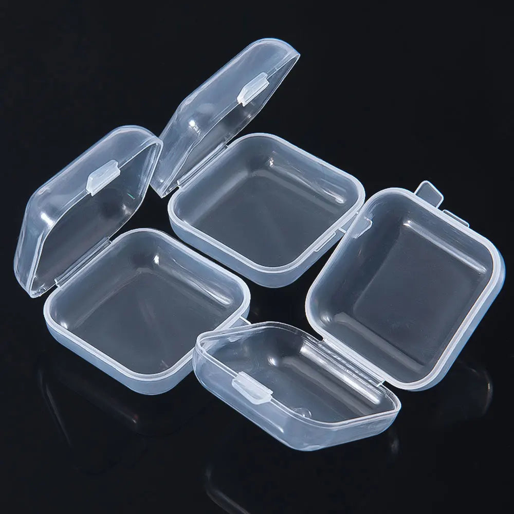 5/20PCS Mini Plastic Storage Box Transparent Jewelry Storage Box Container Portable Earring Ring Earplugs Packaging Storage Case Vue