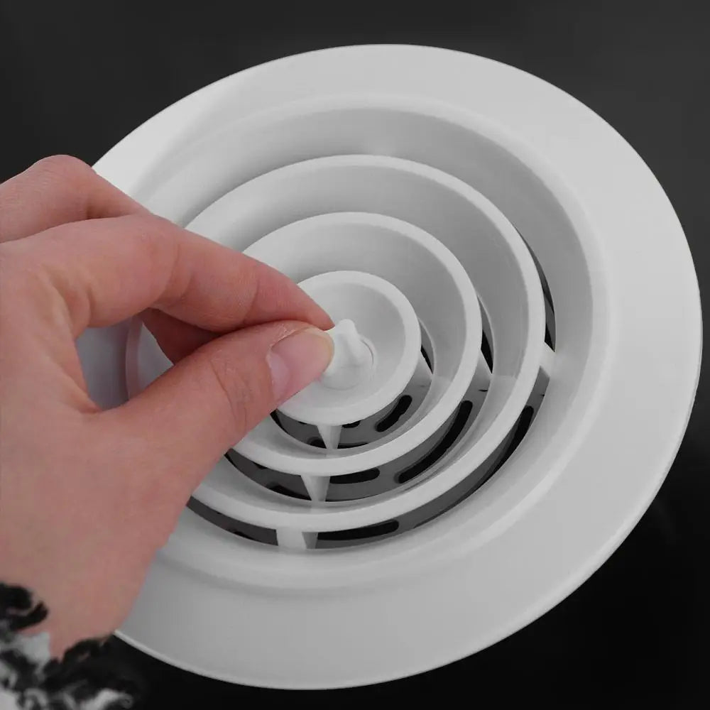 Adjustable Round Air Vent Extract Valve White Plastic Air Vent Extract Valve Grille Wall Mount 75-200mm Vue