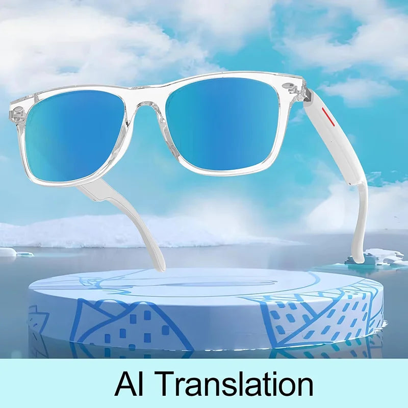 Translator Glasses AI 144 Languages Bluetooth Translation Sunglasses Chat Intelligent Real-time Voice Rssistant Smart Glasses Vue F Style Translation
