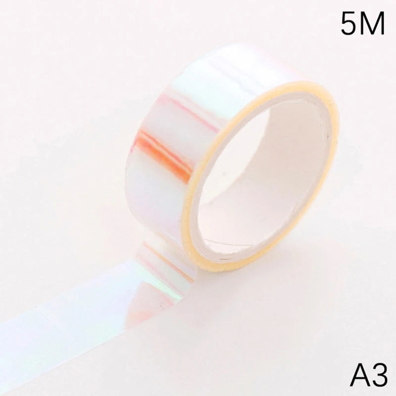 500cm Holographic RG Prismatic Glitter Tape Hoops Stick Rhythmic Gymnastics Ring Decoration Fitness Equipment DIY Scrapbooking Vue A3