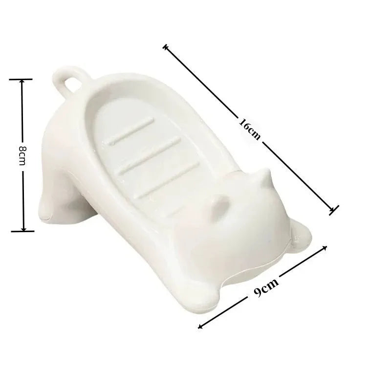 Cartoon Cat Plastic Drain Soap box, Creative and Cute Bathroom Shelf, Fragrance Soap box, Washbasin,Bathroom Vue