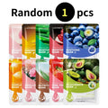 10 Fruit-Based Facial Masks, a Beauty Facial Care Product for Skin Care, Moisturizing, Brightening, Hydrating, and Firming the Skin Vue Random 1 Pc