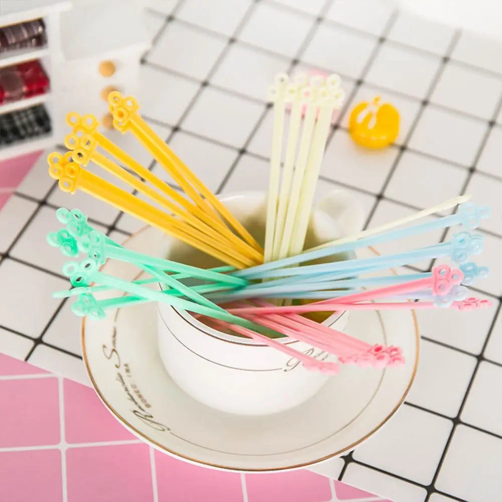 High Quality Fruit Stir Mini Tools Long Candy Color Coffee Spoon Bar Plastic Vue