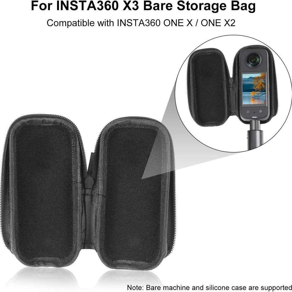 Portable Storage Bag Case for Insta360 One X2 / X3 Cameras Waterproof Protective Travel Carrying PU Shell Box Action Camera Vue