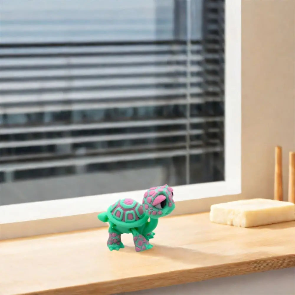 Plastic 3D Printed Turtle Model Exquisite Cartoon Simulated Animal Model Movable Joints Desktop Decorations Holiday Gifts Vue