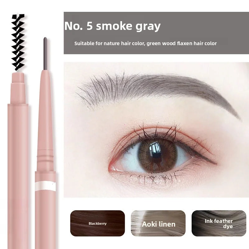 1pc 1.5mm Ultra Fine Double-Ended Eyebrow Pencil Waterproof Sweat-proof Long Lasting Professional Eye Makeup For Women Vue X5