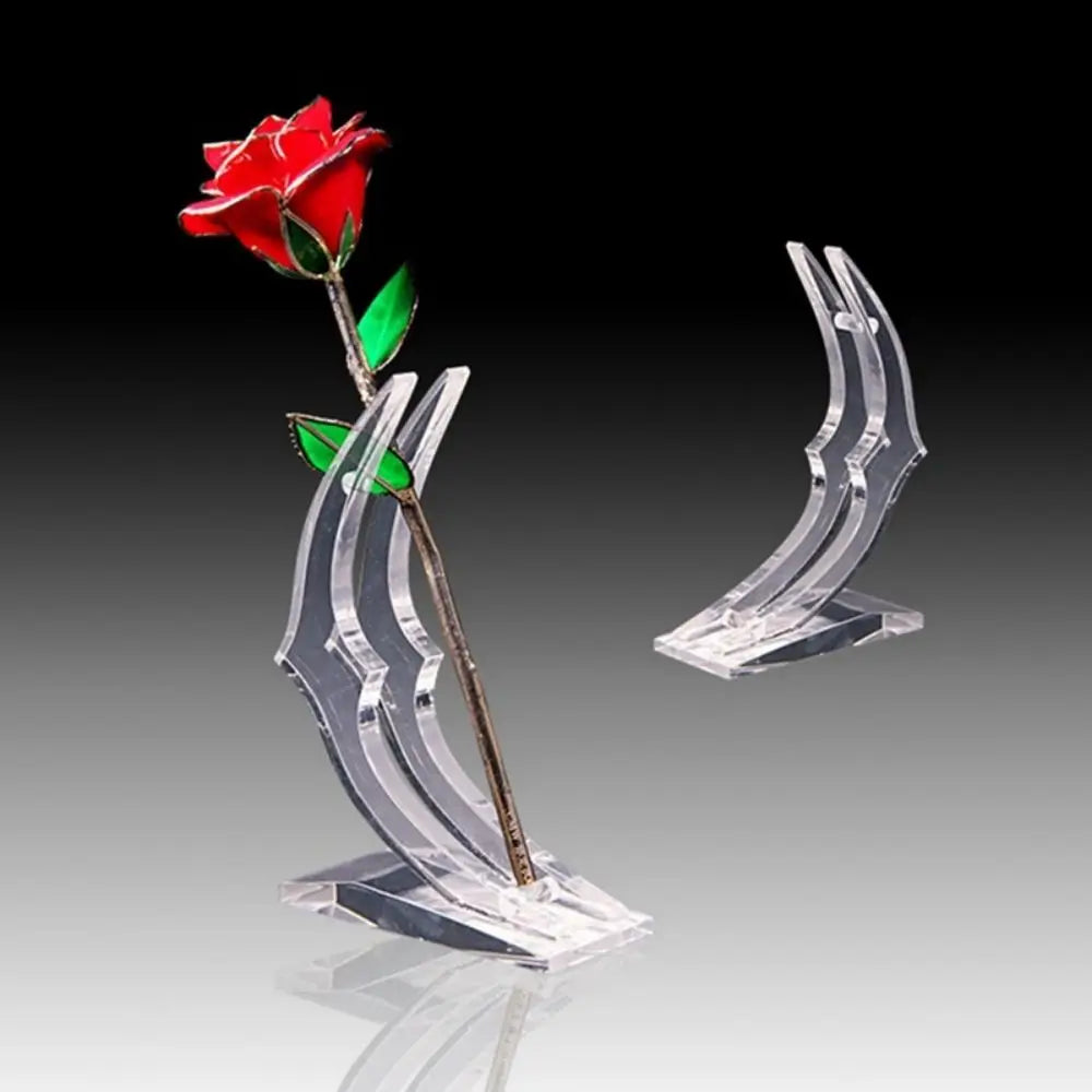 Clear Base Artificial Rose Bracket Wear-resistant Non-slip Acrylic Display Stand Easy To Clean Flat Bottom Vue