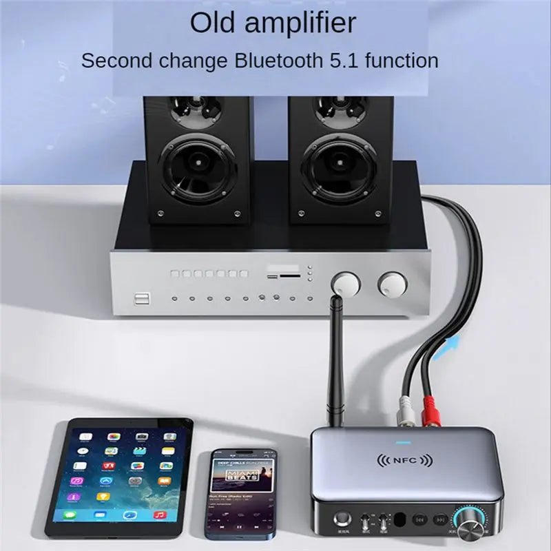 Hot-Bluetooth Receiver Transmitter 5.1 Stereo 3.5Mm AUX Coaxial RCA Wireless Audio Adapter Microphone Sing For TV Vue