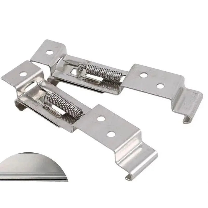 Trailer Number Plate Clips 2PCS,Rectangular Car License Plate Spring Loaded Stainless Steel Bracket Cars Frame Holder Clamps Vue 2PCS