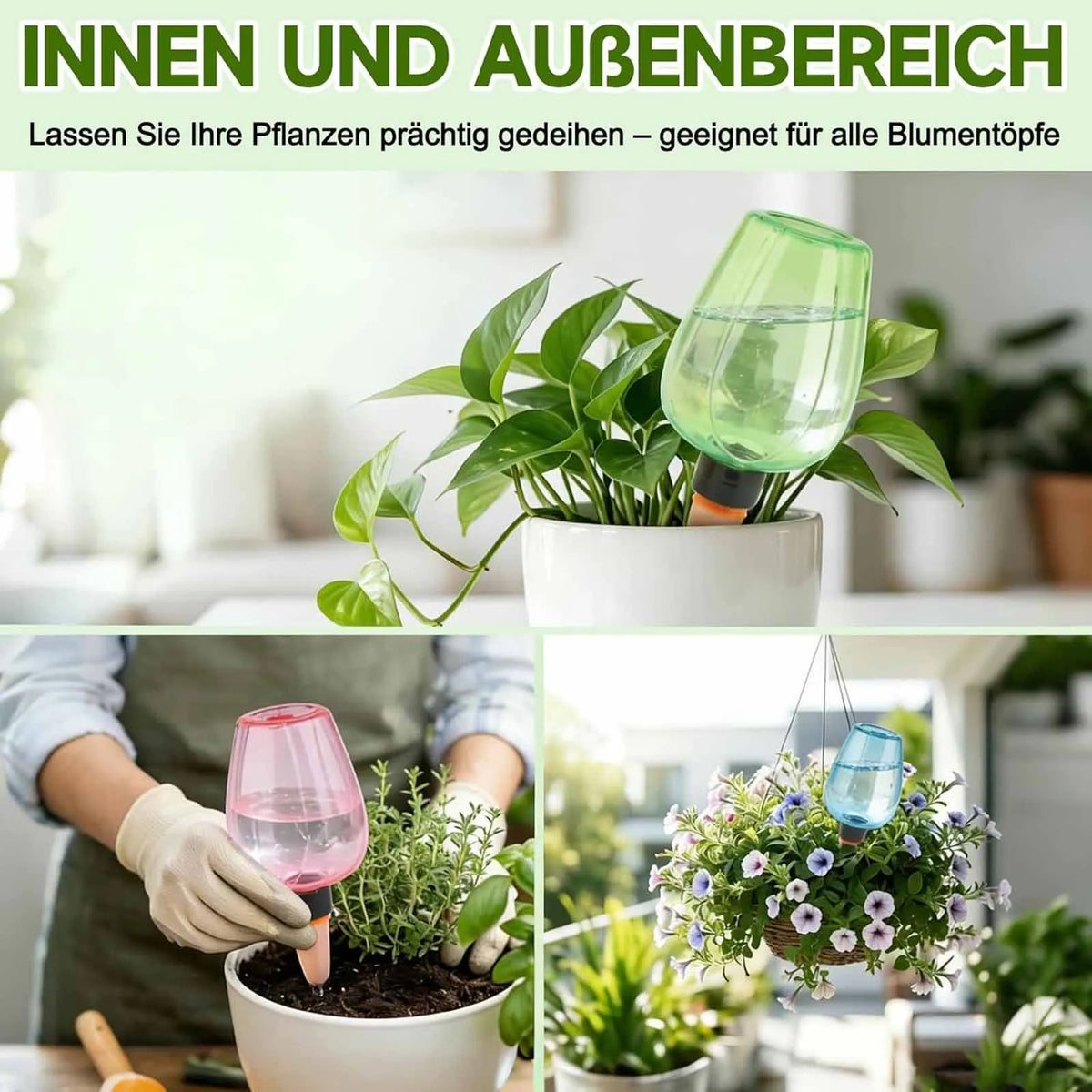 1/4pcs Plant Self Watering Globes Automatic Drip Irrigation System 350ml Transparent Watering Bulbs for Indoor/Outdoor Plants Vue
