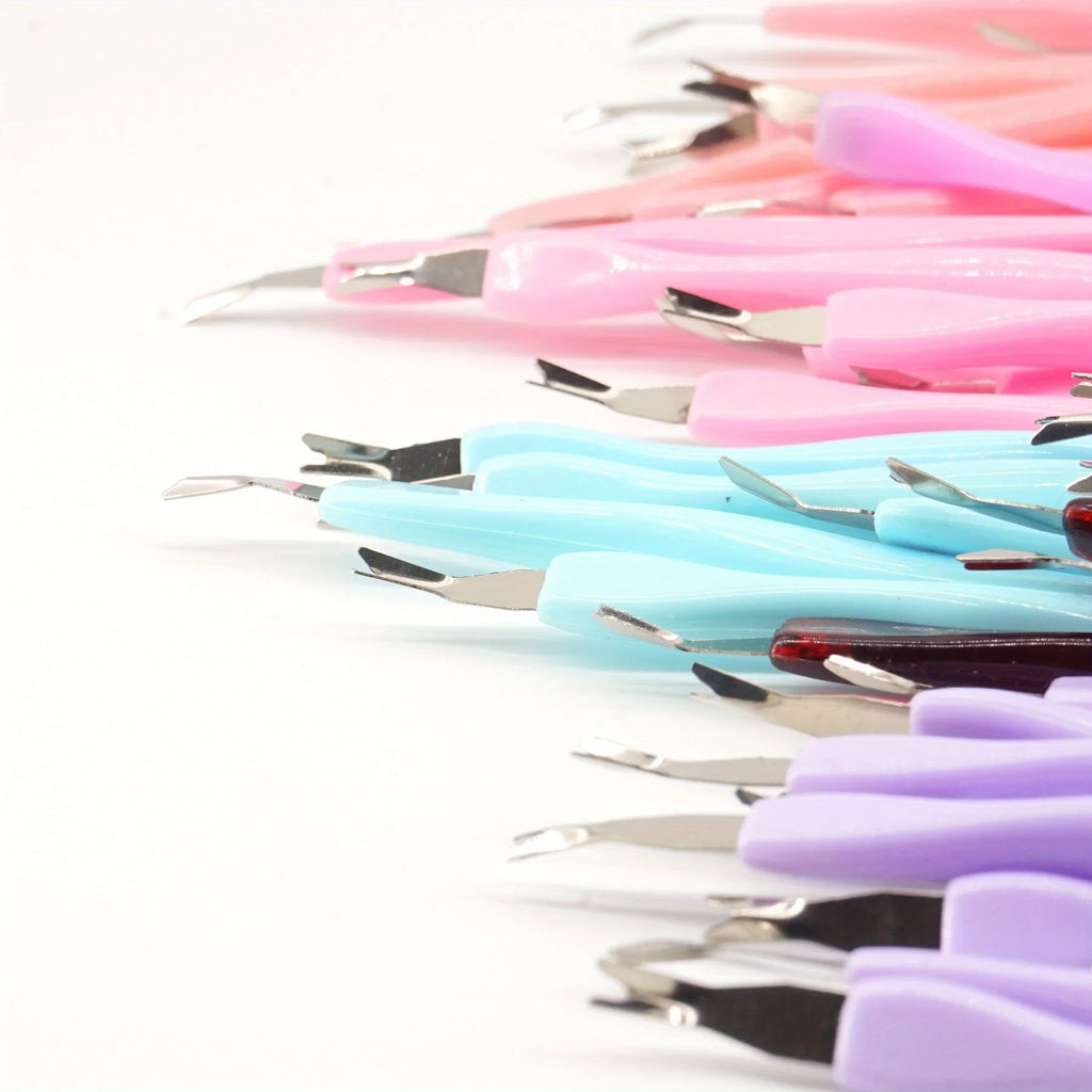 10PcsNail Cleaning Tools Dead Skin Fork Professional Material Sharp V-shaped Manicure Products Nails Push Stainless Steel Vue