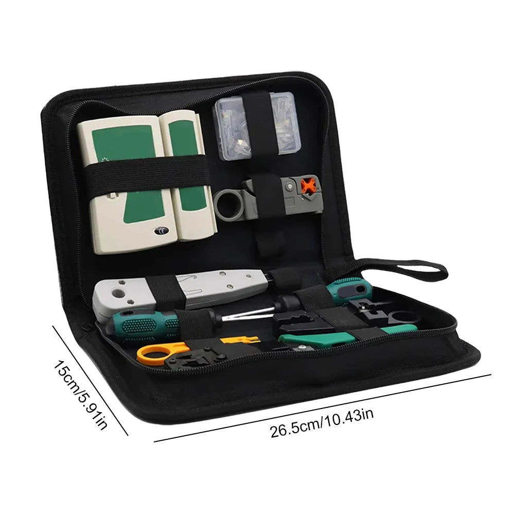 11-Piece LAN Network Tool Kit – RJ45 Crimping & Cable Tester Network Tool Kit Vue
