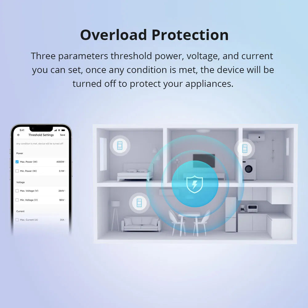 100-240V 16A WiFi Smart Switch High Accuracy Power Consumption Measure Monitor Current Energy Meter Work with Alexa Google Home Vue