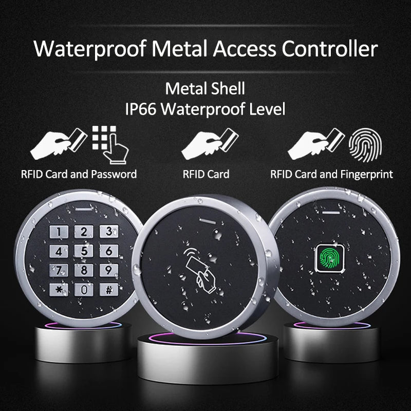 Outdoor Use Metal Waterproof Embedded Biometric Fingerprint Access Controller Standalone RFID Card Door Access Control System Vue