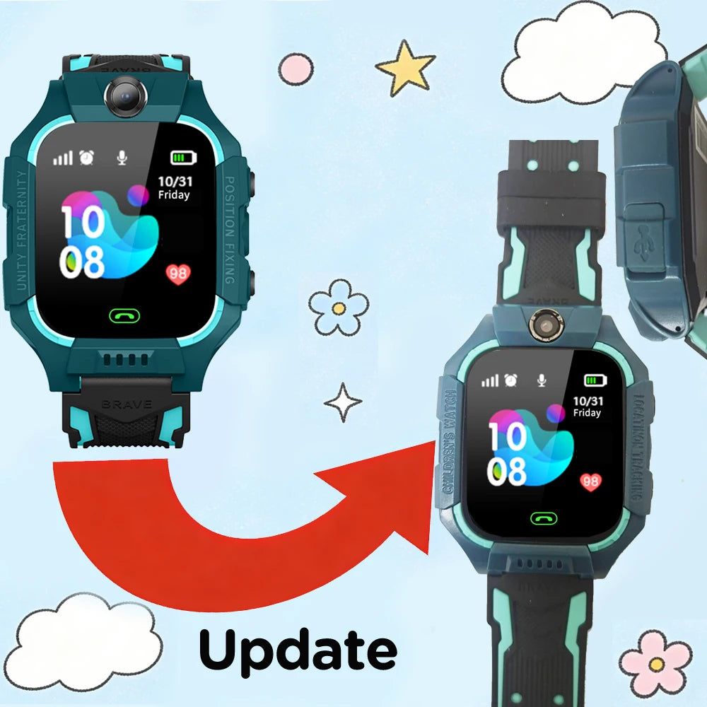 Children Smart Watch 2G Postion Tracker SOS Phone Call Camera Voice Chat Kids Smartwatch Boys Girls Birthday Perfect Safety Gift Vue