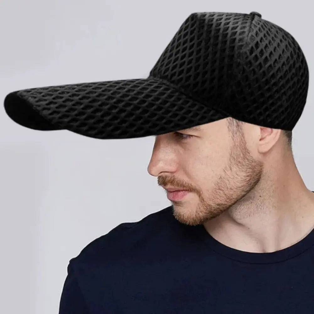 Long Brim Sun Hat Big Large Head Baseball Caps Mesh Sunshade Fishing