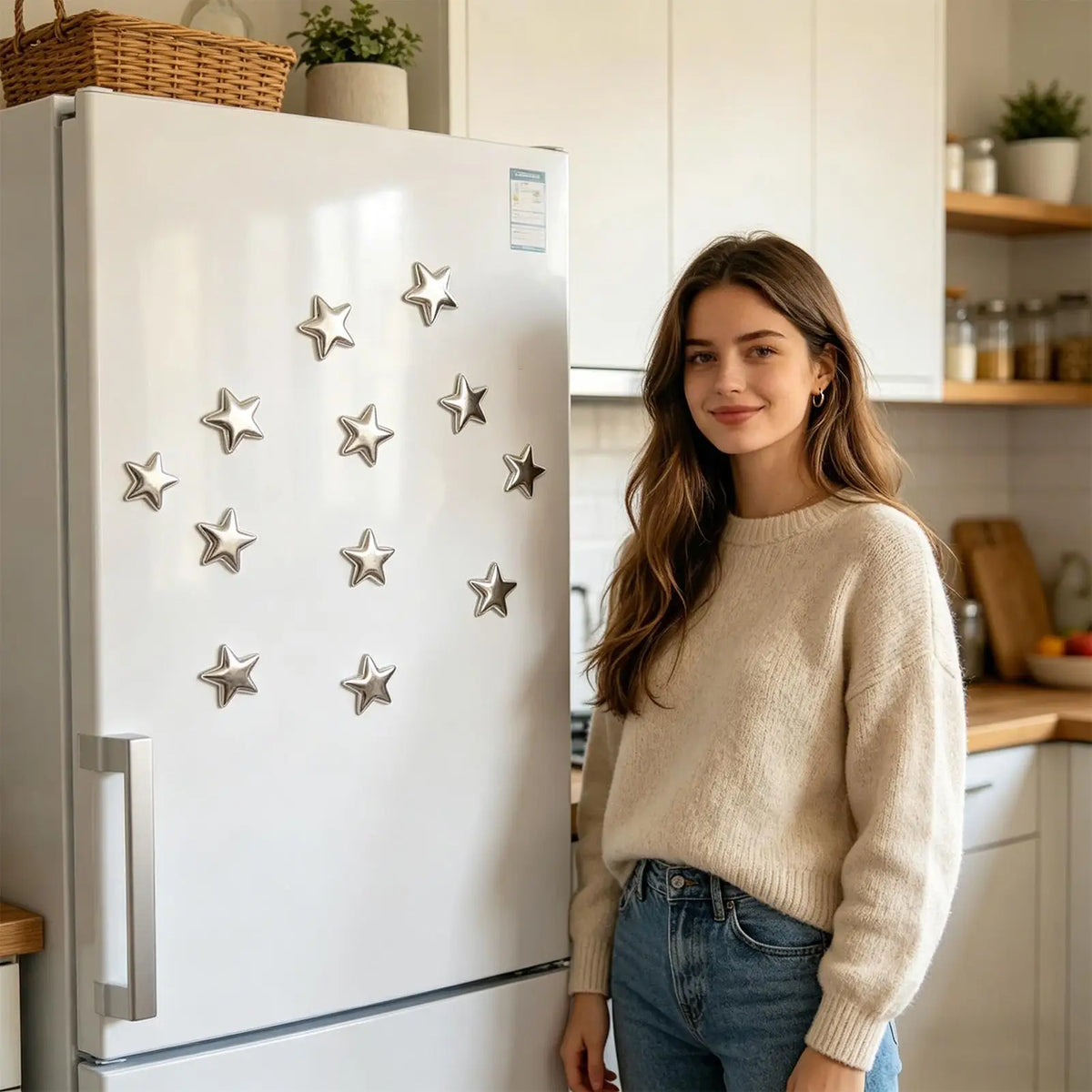 10PCS Cute Resin Star Refrigerator Magnets, Mini Fridge Decor Stickers for Home Office Cabinet, Party Favors Locker Decoration Vue