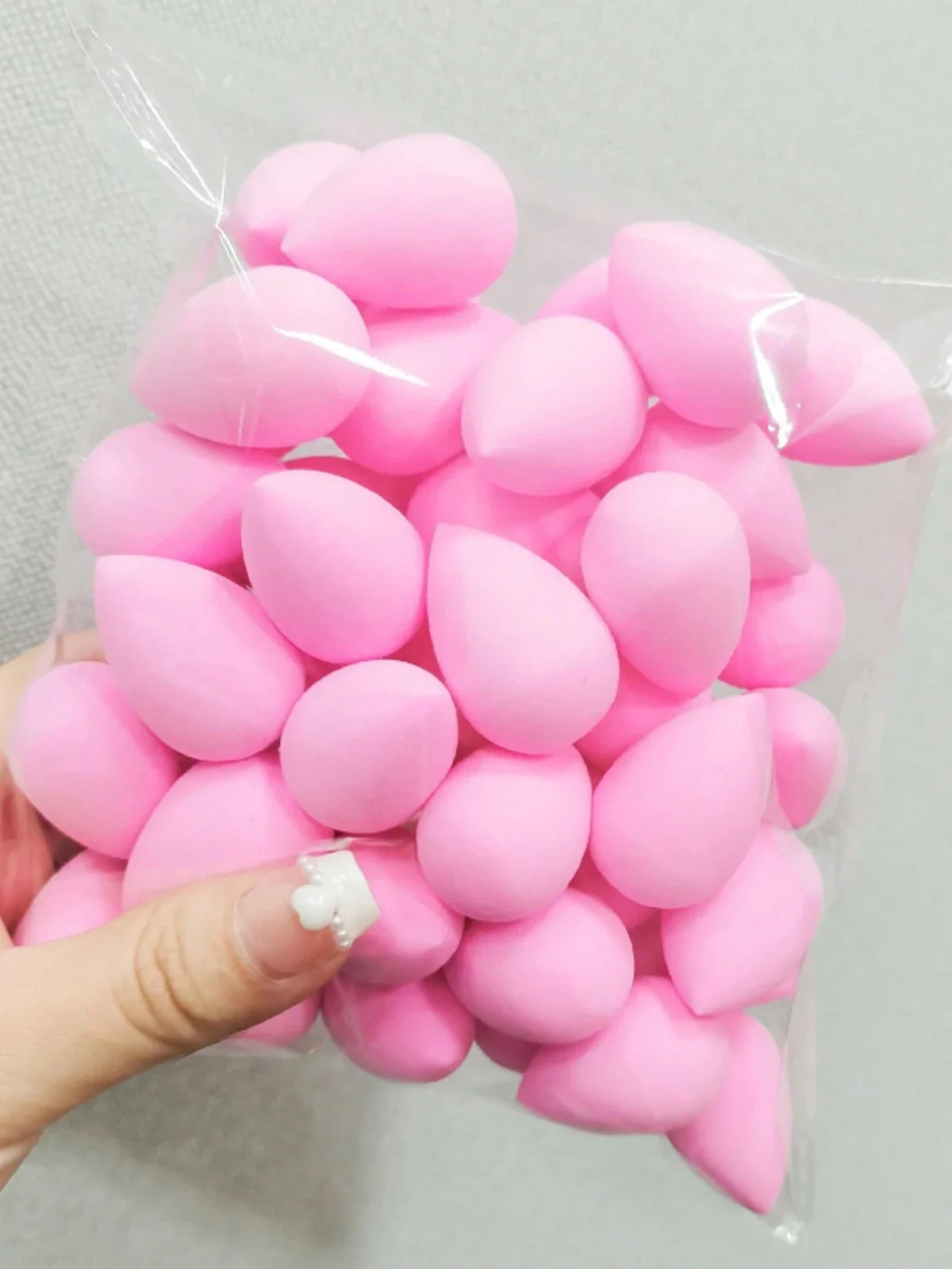 20PCS Mini Finger Puff Beauty Cosmetic Foundation Cosmetic Sponge Makeup Blender Suitable For Cream & Powder Concealer Vue XFP-20PC-Spink rose