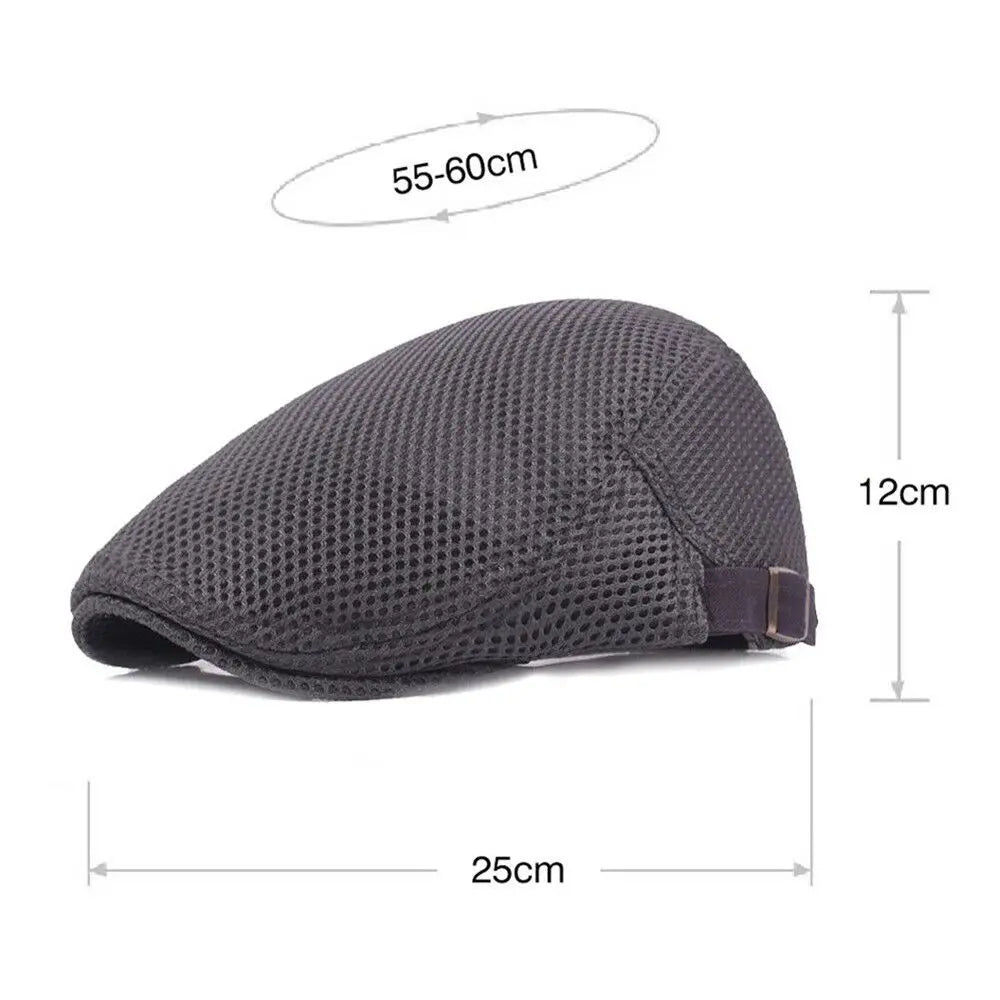 Summer Adjustable Mesh Breathable Peaked Cap Beret Hat Golf