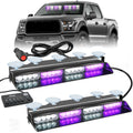 Nilight 32LED Emergency Dash Strobe Lights with Controller Suction Cups Warning Hazard Windshield Deck Split Light Bar for Truck Vue purple white United States
