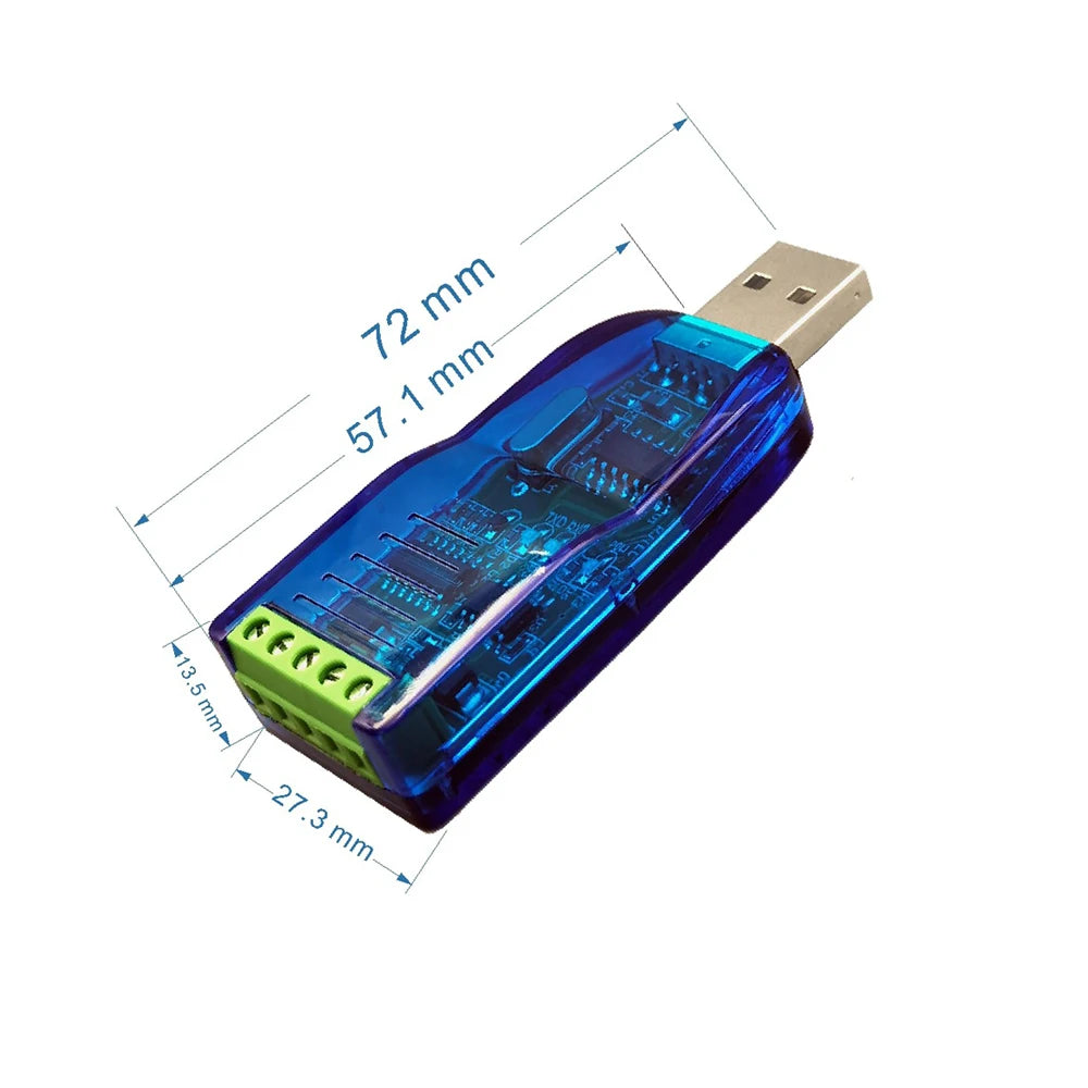 USB to RS485 Serial Adapter CH340 Industrial 5V Output 15KV ESD 600W Surge TVS Anti-Reverse Protection Adapter for Windows Linux Vue
