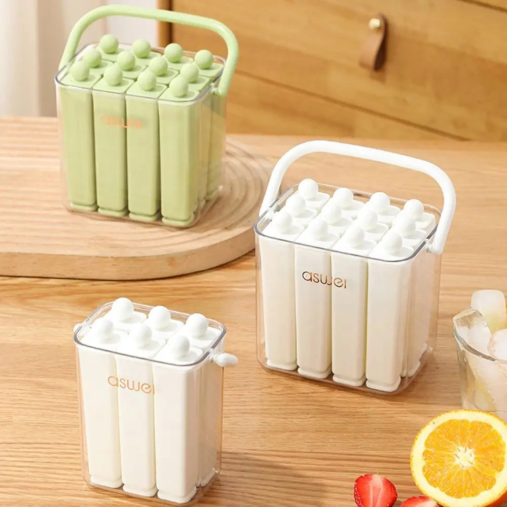 Silicone Old Popsicle Mold Lid Portable Frozen Ice Cream Molds Long