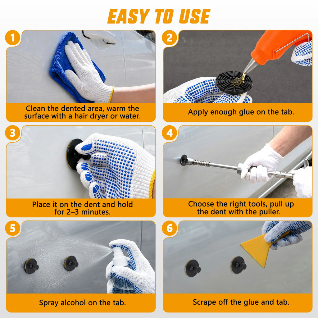 Nilight Car Dent Puller Repair Kit, Paintless Dent Removal Tool with T-Bar Slide Hammer, 2 in 1 Auto Body Dents Remover for Hail Damage Door Ding Vue