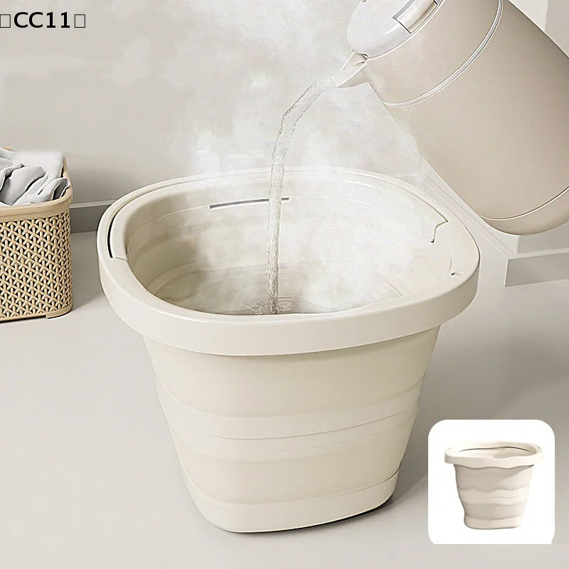 Folding Water Bucket, Large-capacity Multifunction Thickened Hand-held Bucket Outdoor Fishing Plastic Water Bucket〔CC11〕 Vue