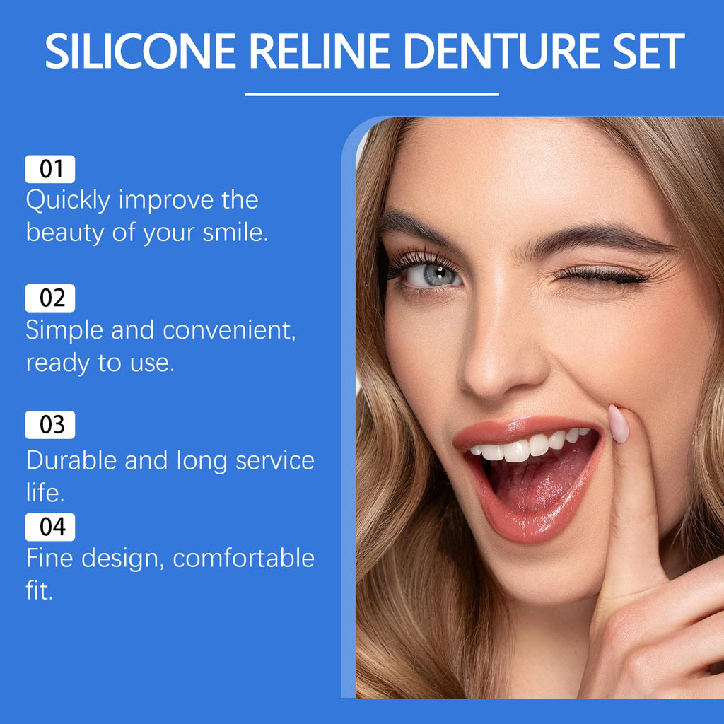 Silicone Denture Set Temporary Orthodontic Simulation Dental Braces Retainer Fake Tooth Straightener Alignment Oral Hygiene Care Vue