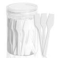 100 Pcs/Jar Mini Cosmetic Spatula Scoop Face Cream Makeup Mask Mixed Spoon Beauty DIY Tools Eye Facial Makeup Applicator Sticks Vue White