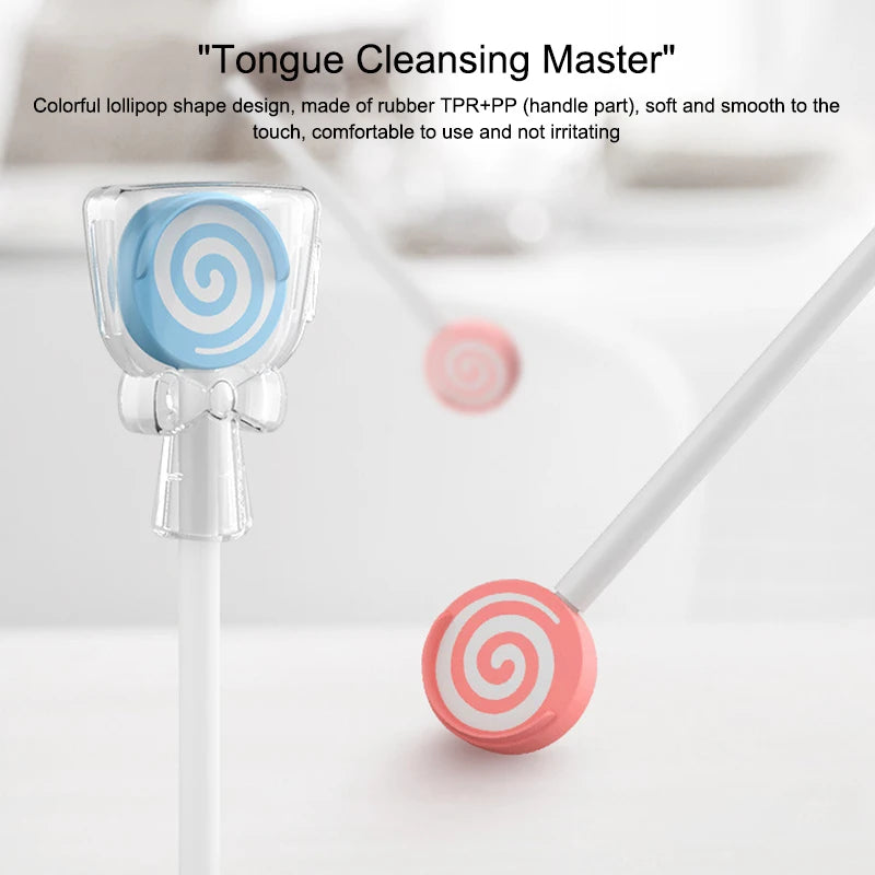 Y-Kelin Lollipop Baby Tongue Sraper Child Scraper Kids Cleaner Oral Hygiene Remove Tongue Coating Vue