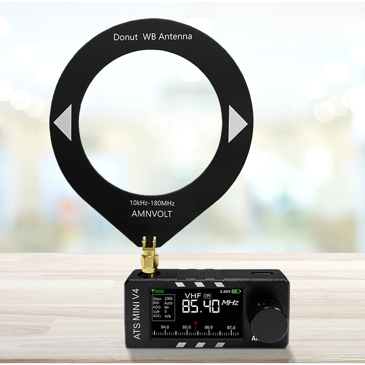 ATS MINI V4 Full Band Radio Receiver SI4732 Chip FM AM SSB LSB with Donut Antenna High Impedance Headphone Amp Pocket Radio Vue
